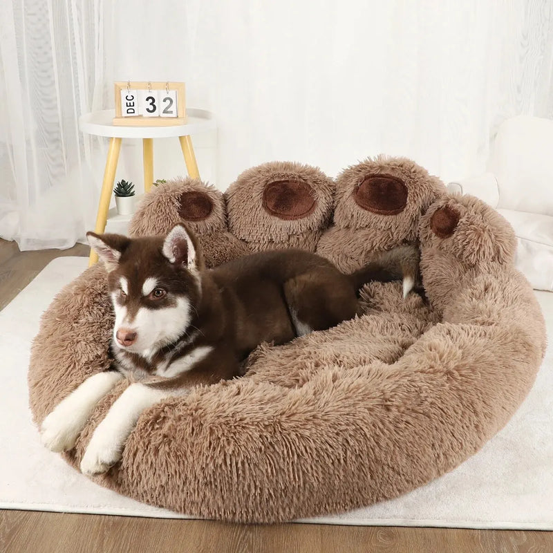 Cama para cachorros e gato,  para animais de estimação, formato de pata de urso, fofo e macio para trazer conforto  e mantelo bem quentinho para ter um bom soninho,muito  confortávele aconchegante, para pequenos, médios e grandes.